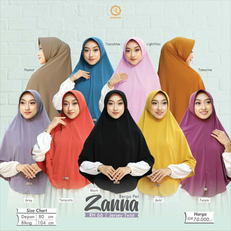 KHIMAR BERGO PET ZANNA ORIGINAL BY RAUDHAH