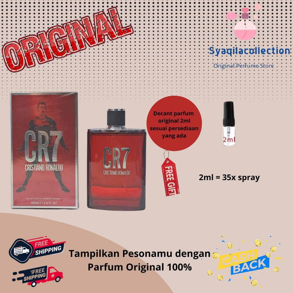 Parfum Parfume Asli Perawatan Kecantikan Original Import Branded Pria Laki Laki Cowok Chri***ano Ro***do CR7 For Men EDT 100ml