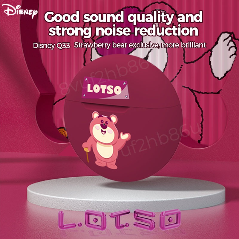 Ori Disney Q33 Wireless Headset TWS Bluetooth Earphone Cute Cartoon HIFI Stereo Earbuds in-Ear Noise Reduc