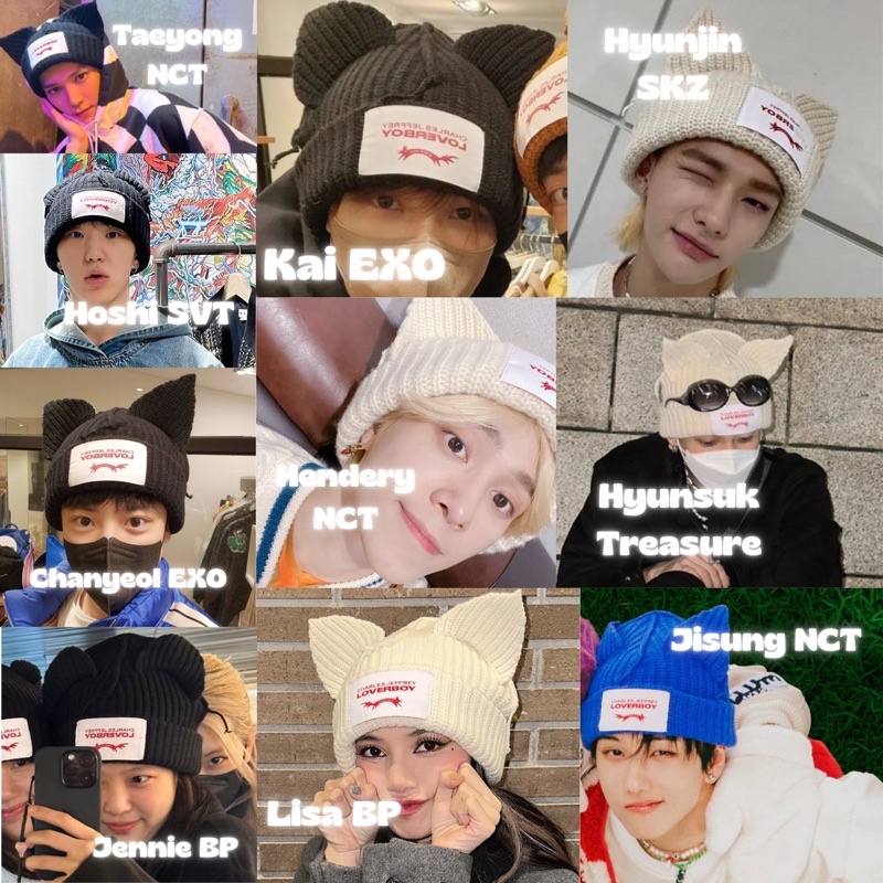 Kitty Beanie Hat TAEYONG HENDERY HYUNJIN HYUNSUK