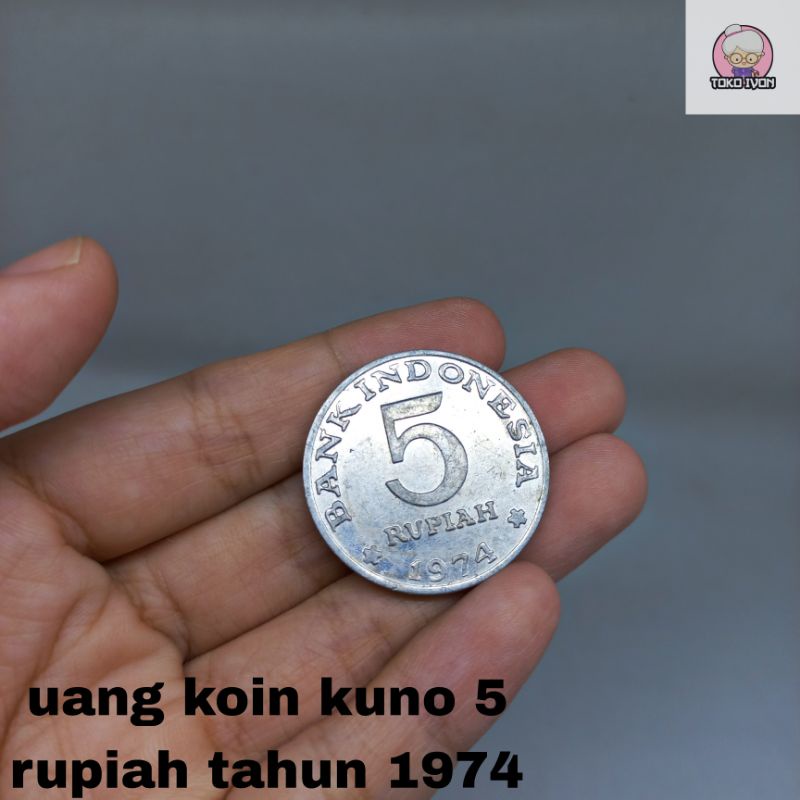 uang koin kuno / uang kuno 5 rupiah tahun 1974