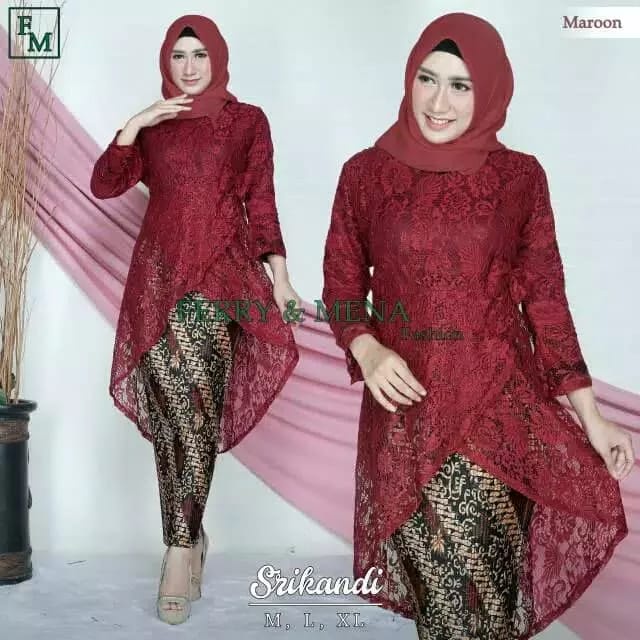 ORI!!! setelan Kebaya brokat / Srikandi / kebaya Srikandi / kebaya kondangan / Kebaya rinjani / Kebaya Brukat / Kebaya Pesta / Kebaya Modern Dan Rok Plisket / Kebaya Modern COKSU