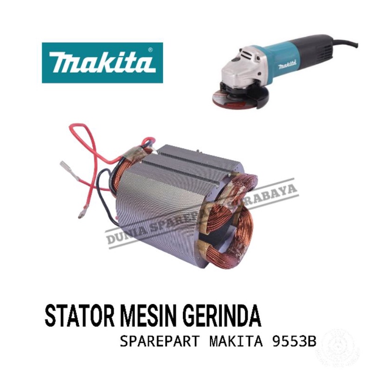 Stator Mesin Grenda Makita 9553B / 9553 / Bantalan Rumah Armature Gerinda Makita 9553 B / Field Guri