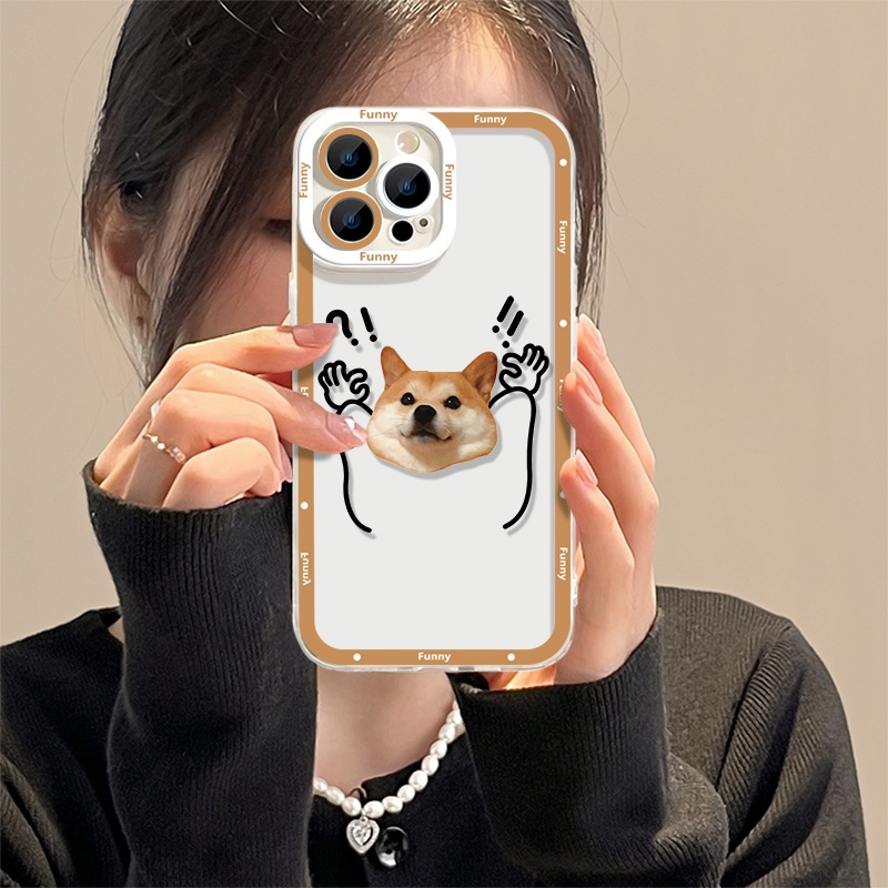 IPHONE Cute Soft Pet Case Kompatibel Untuk Iphone13 14 11 12 Pro Max 11 XS XR X8 7 6S Plus Casing Ponsel Mini Transparan TPU Silikon Shockproof Clear Cover