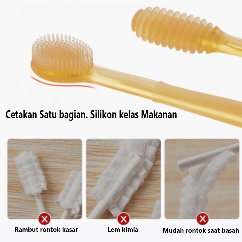 【COD】 BPA Free Sikat Gigi Dan Lidah Bayi Silikon 0-18 Bulan Plus Gelas Sikat Gigi Bayi Sikat Lidah Bayi 2 In 1 Perawatan Mulut Bayi Sikat Gigi Silikon Bebas BPA Sikat Lidah Bayi