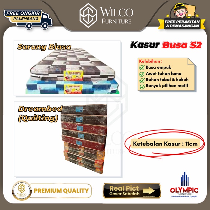 Kasur Busa Olympic S2 / Dreambed Olympic Busa S2 / Kasur Busa Murah - Sarung Biasa, 75x190