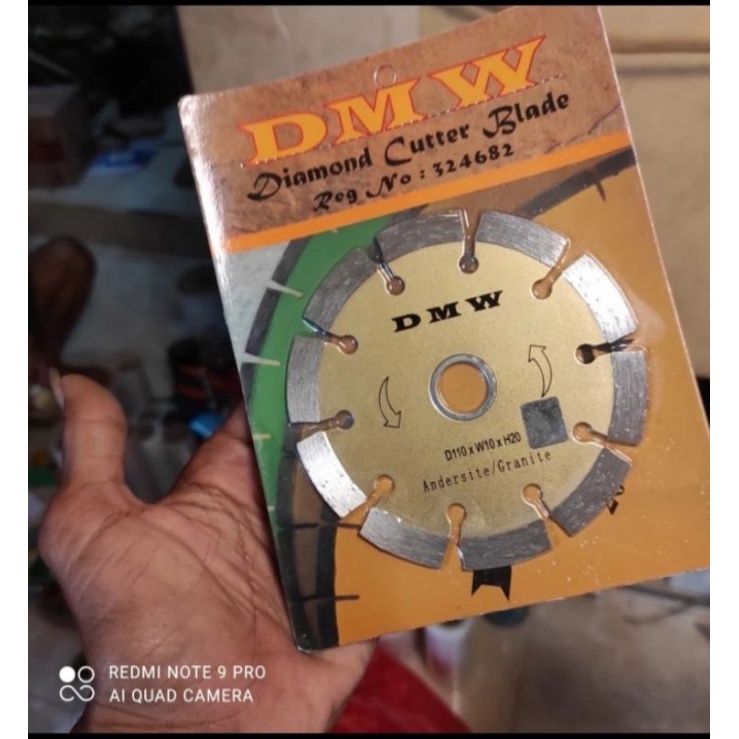 DMW Diamond Cutter Blade 4" mata gerinda potong garnit keramik Dry
