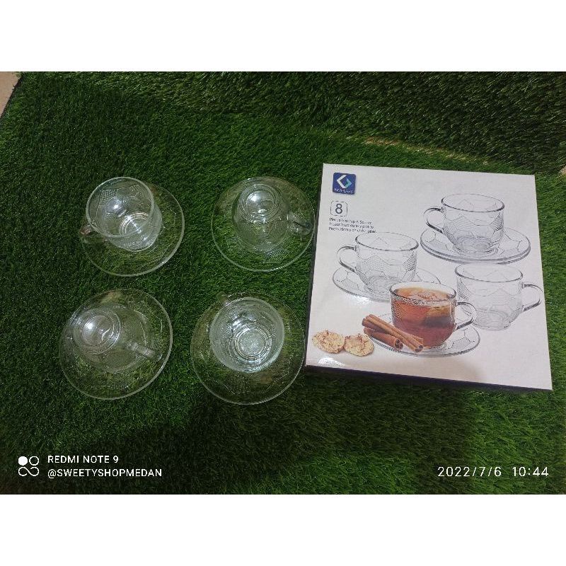 CANGKIR TEH KACA KIMGLASS Rio SET 8pcs