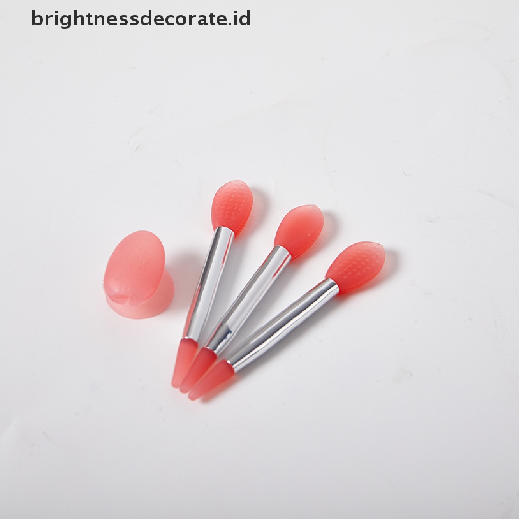 [Birth] 3pcs Silikon Lip Balms Lip Mask Brush Dengan Sucker Penutup Debu Makeup Brushes [ID]
