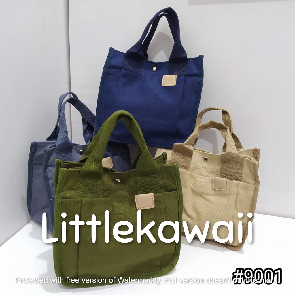 LK/Tas Totebag Tenteng Slempang Kanvas Fashion Kuliah Sekolah Wanita Remaja Dewasa Korean Style Polos Mix Import