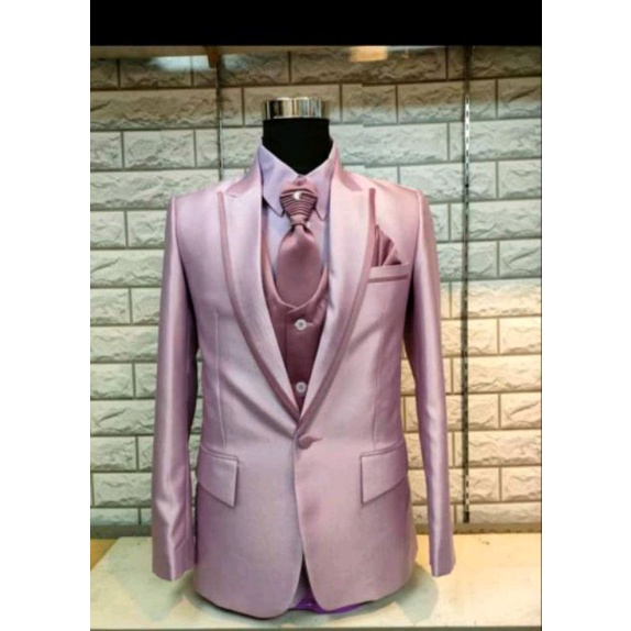 Jas pengantin pria pink taro/jas wedding taro/jas formal premium/jas pria semi woll