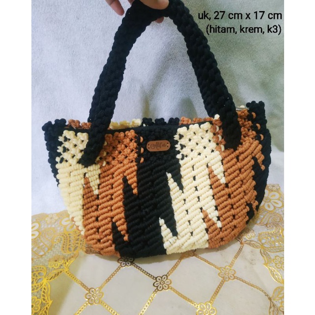 Tas Jinjing Rajut halilintar / tas tahlilan /tas pengajian /tas tote / totebag