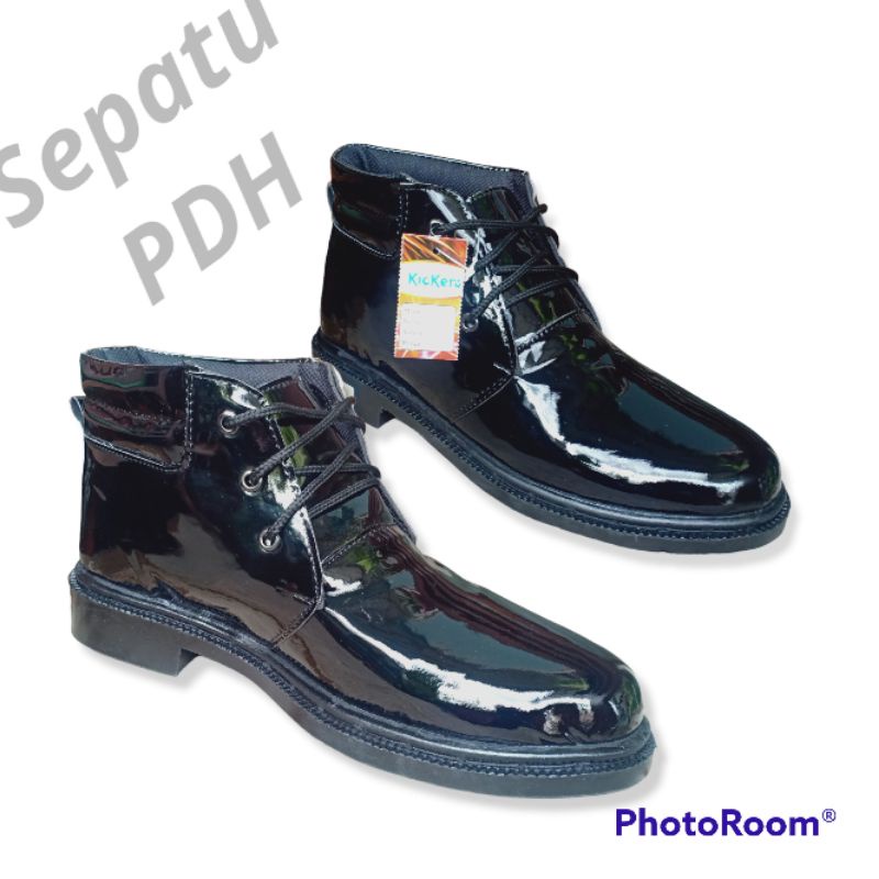 PDH TK Sepatu Kilap Pantofel Resmi PDH PDL Polisi Polri TNI Security Satpam