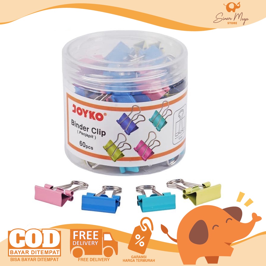 

Joyko Binder Clip 105PTL Pastel Color / Penjepit Klip Kertas Warna Pastel Lucu Unik Murah