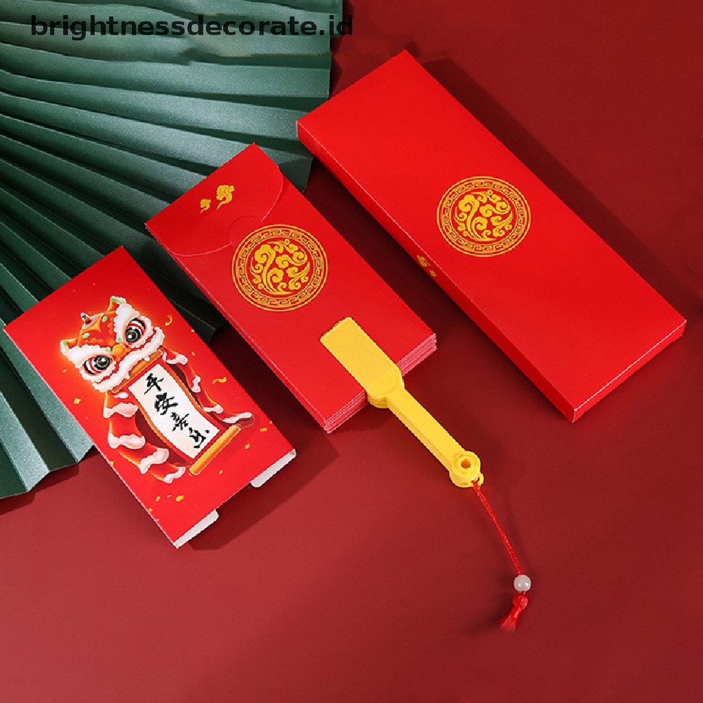 [Birth] Amplop Merah Imlek Baru Bentuk Kipas Hongbao Chinese Spring Festival Red Pockets Best Wish Lucky Money Pockets Gift [ID]