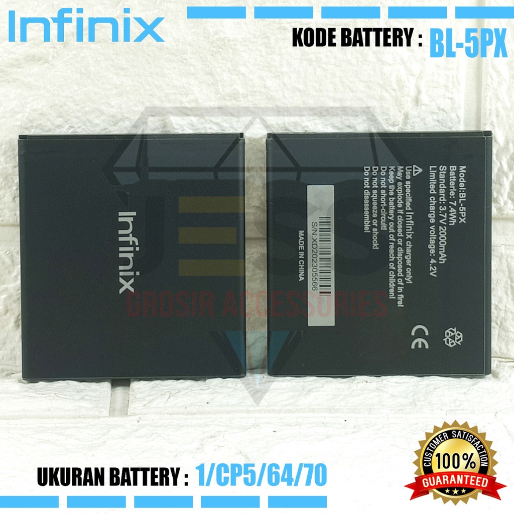 Baterai Original UNIVERSAL For type HP Ukuran Battery panjang 6.4 cm Tinggi 7 cm Tebal 0.4 cm 3 pin