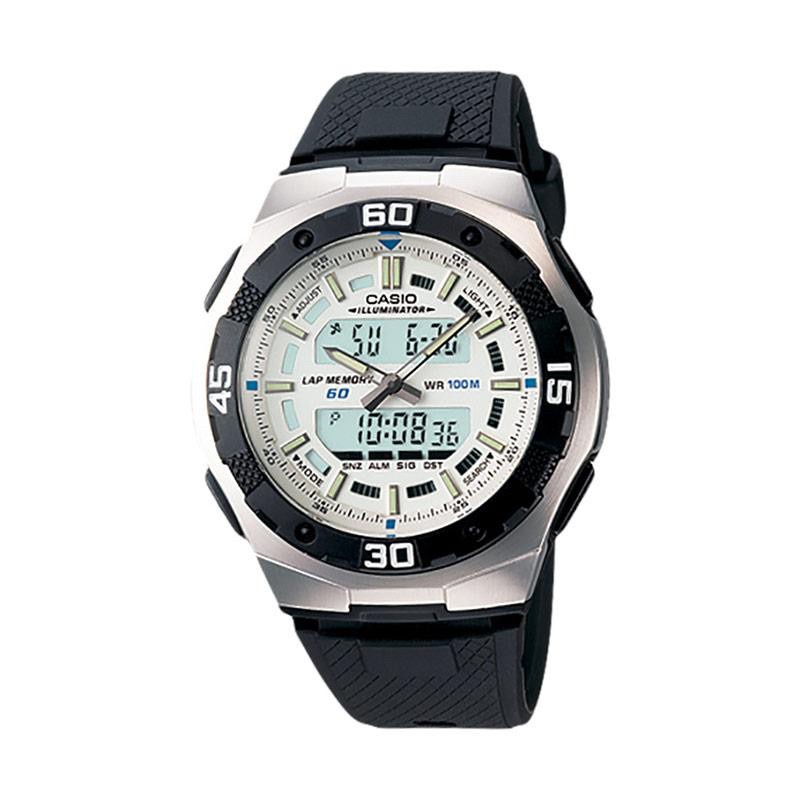 Jam Tangan CASIO AQ-164W-7A Analog Digital Rubber Man Pria Murah Original