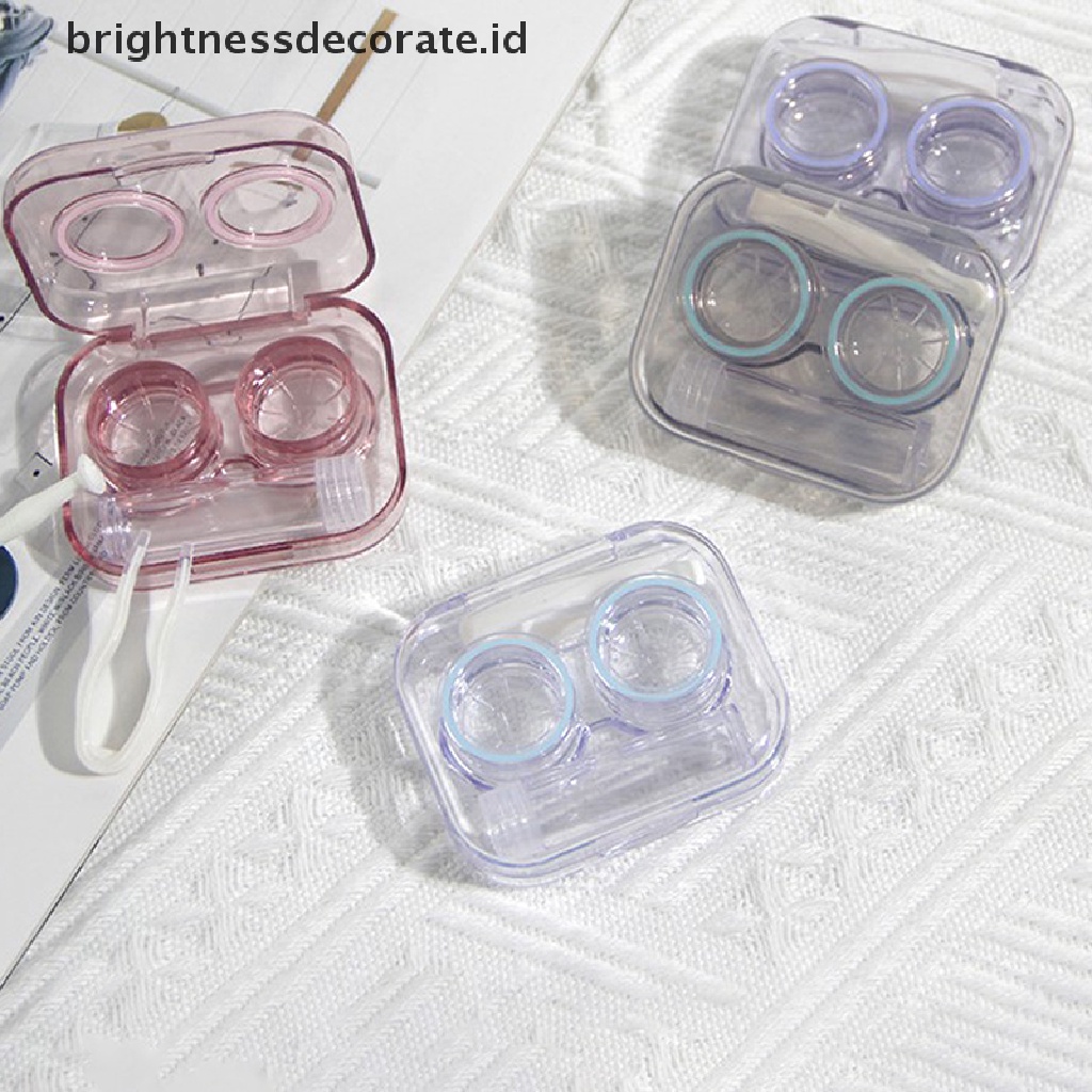 [Birth] Contact Lens Case Plastik Include Pinset Suction Set Portable [ID]