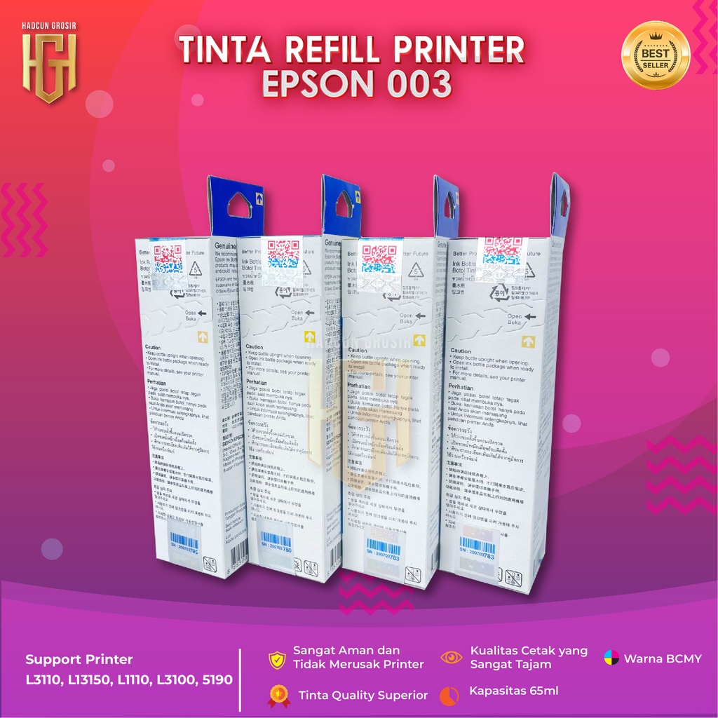 Tinta Epson 003 Premium Tinta Printer L5190 L3150 L3110 L1110 L3101