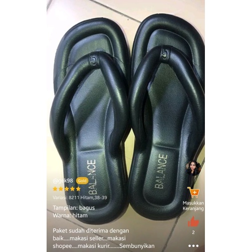 8211-B Original Balance Sandal Wedges 4,5cm Wanita Jepit Karet Impor Sendal Bangkok 8211 Japit Cewek Hitam Tinggi Perempuan 8211B Jelly Import 8211-C Tali Bulat Empuk Nyaman Kekinian