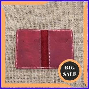 

last stok dompet kartu kulit lipat dua dompet kartu kulit crazy horse merah 2ZJN23