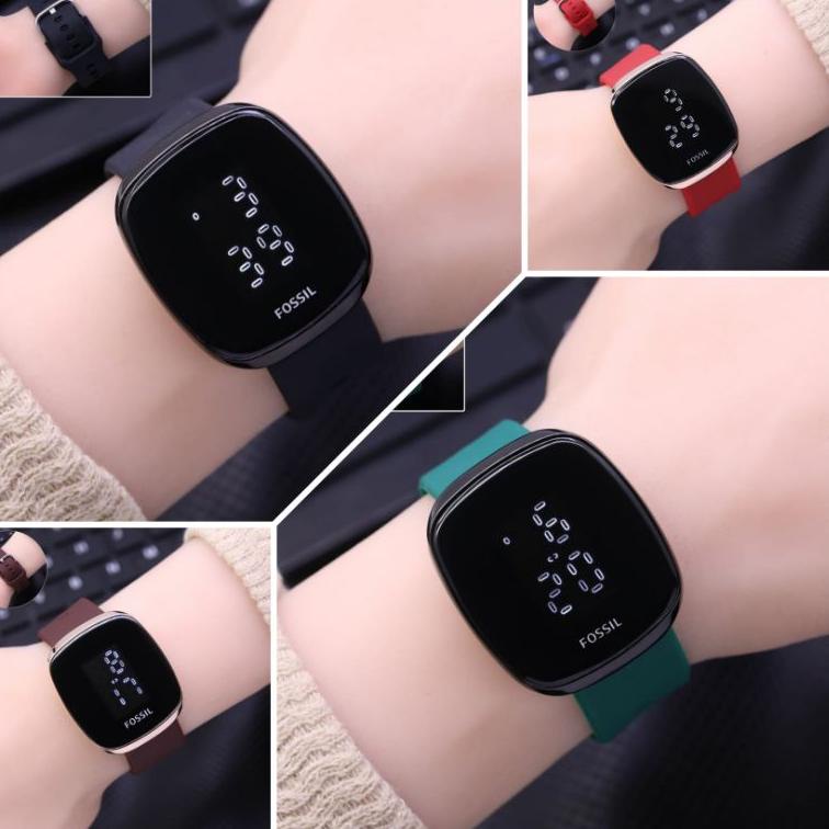 [CHE.13Ja23g] (COD) ZW14 / JAM TANGAN WANITA ANTI AIR LED TOUCH WATCH TALI RUBBER TERBARU / JAM TANG