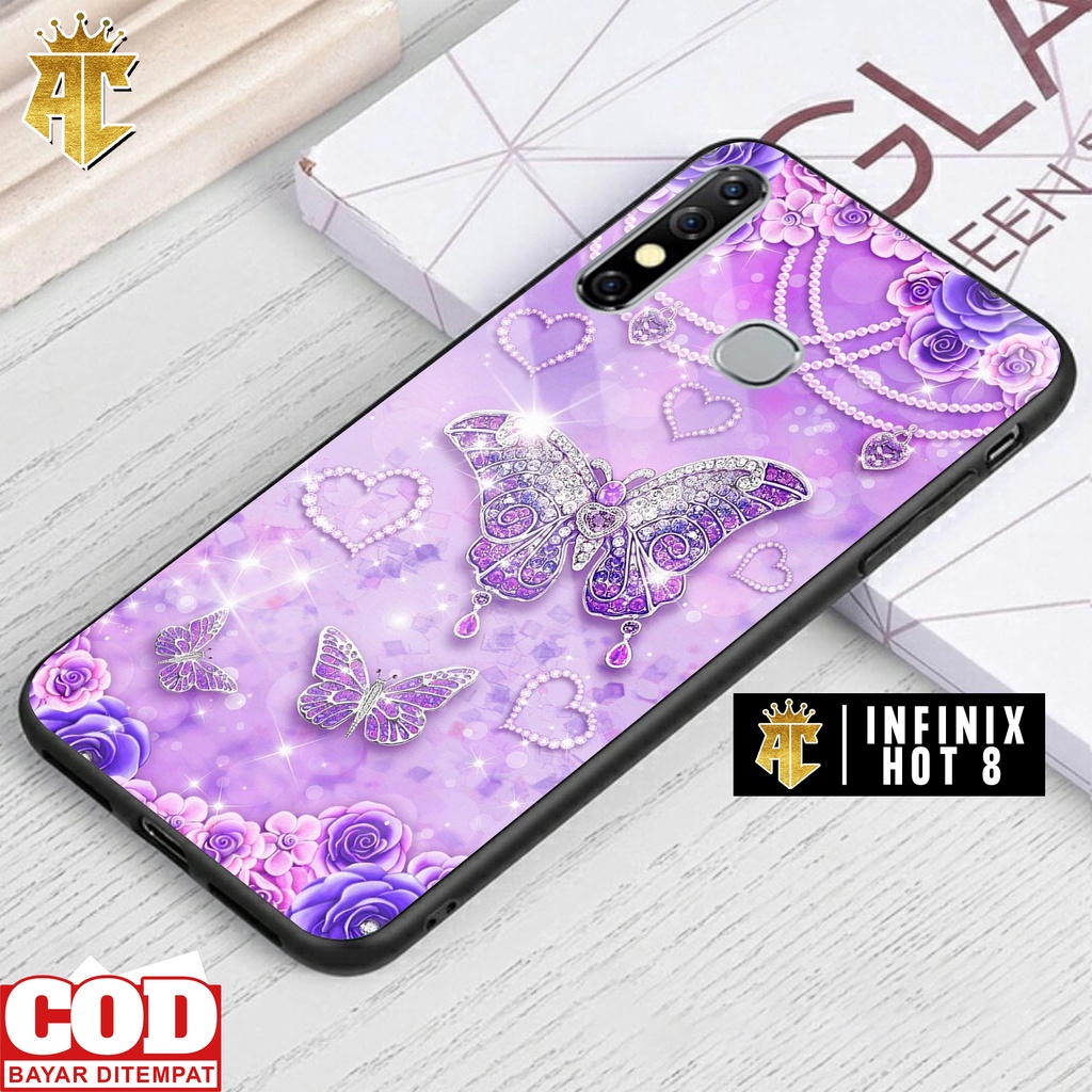 Case INFINIX HOT 8 - Casing INFINIX HOT 8 Terbaru 2022 AERO CASE [ MOTIF BUTTERFLY ] Silikon INFINIX