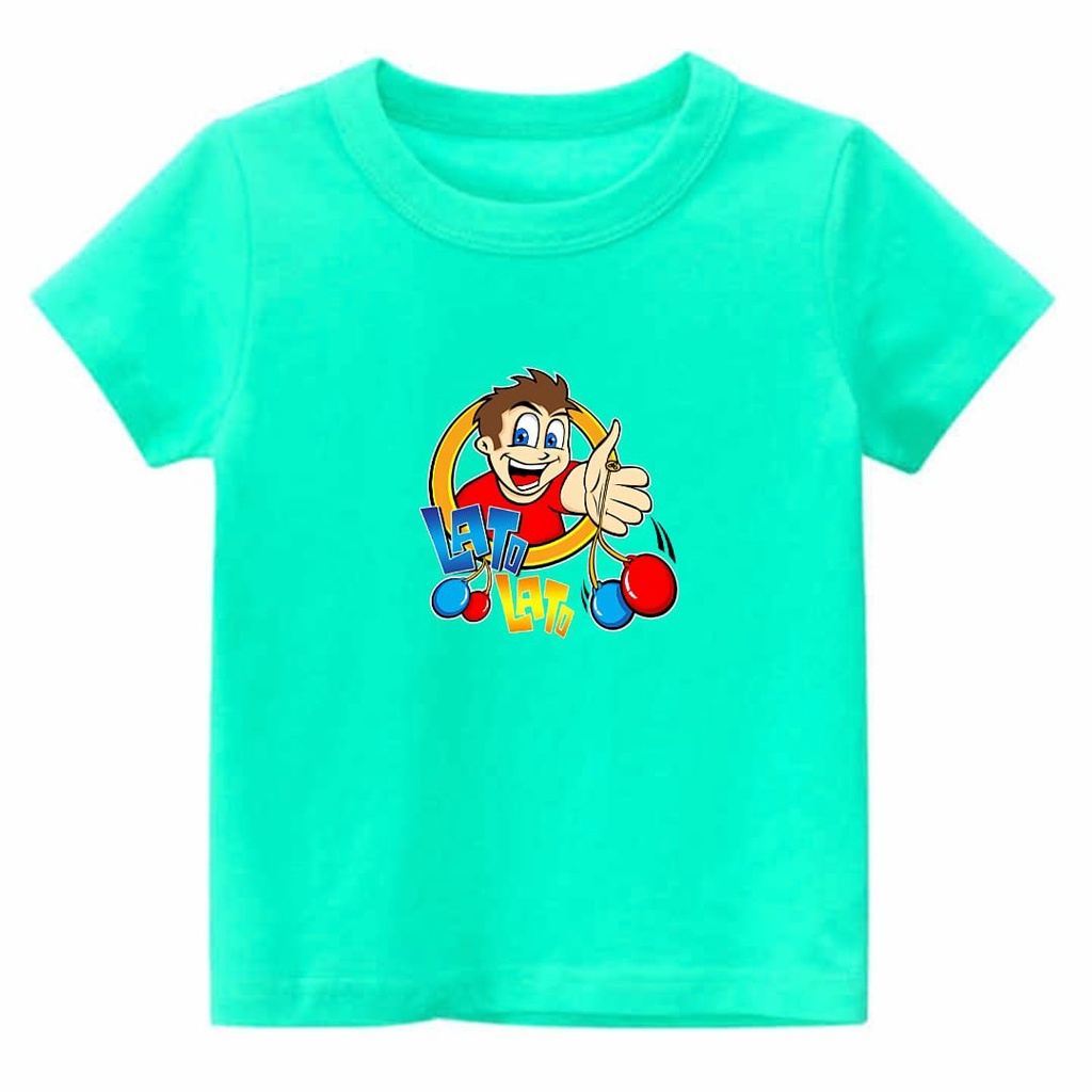Hzl_outfit Baju Kaos Anak Lato Lato 100 Ribu 6 PCS Random/ Motif/Warna