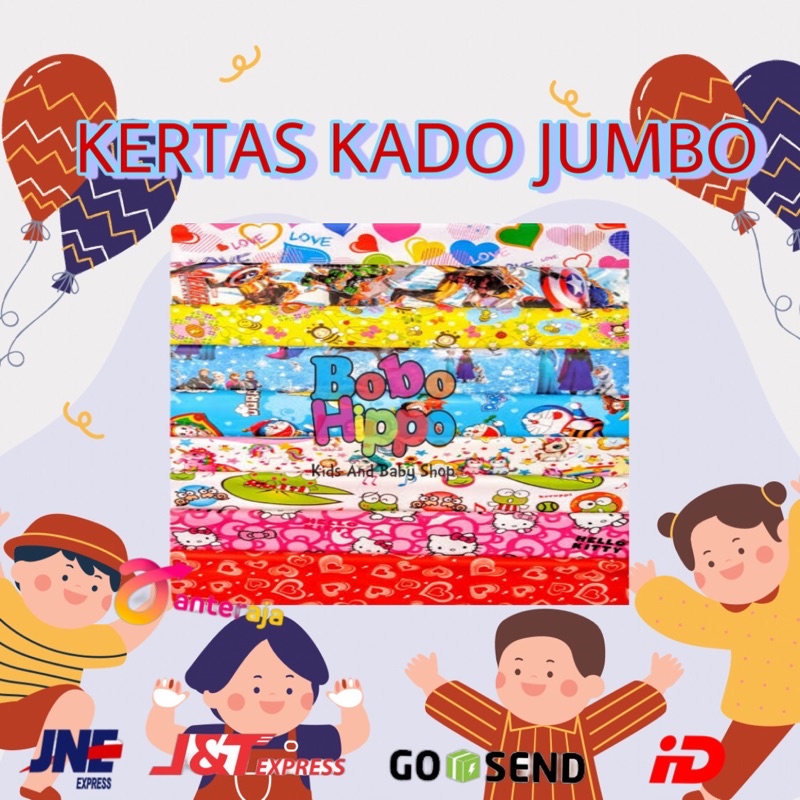 

Kertas Kado Jumbo & kecil Karacter motif Lucu