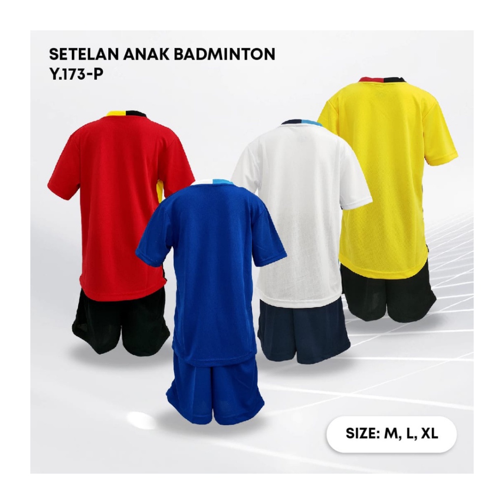 Kaos badminton anak laki-laki ST.Y173 jersey bulutangkis baju celana setelan jersy perempuan stelan t-shirt outfit seragam kostum print olahraga casual suit pakaian jarsey oblong apparel sports jersi sudirman thomas uber cup bulu tangkis putih polos