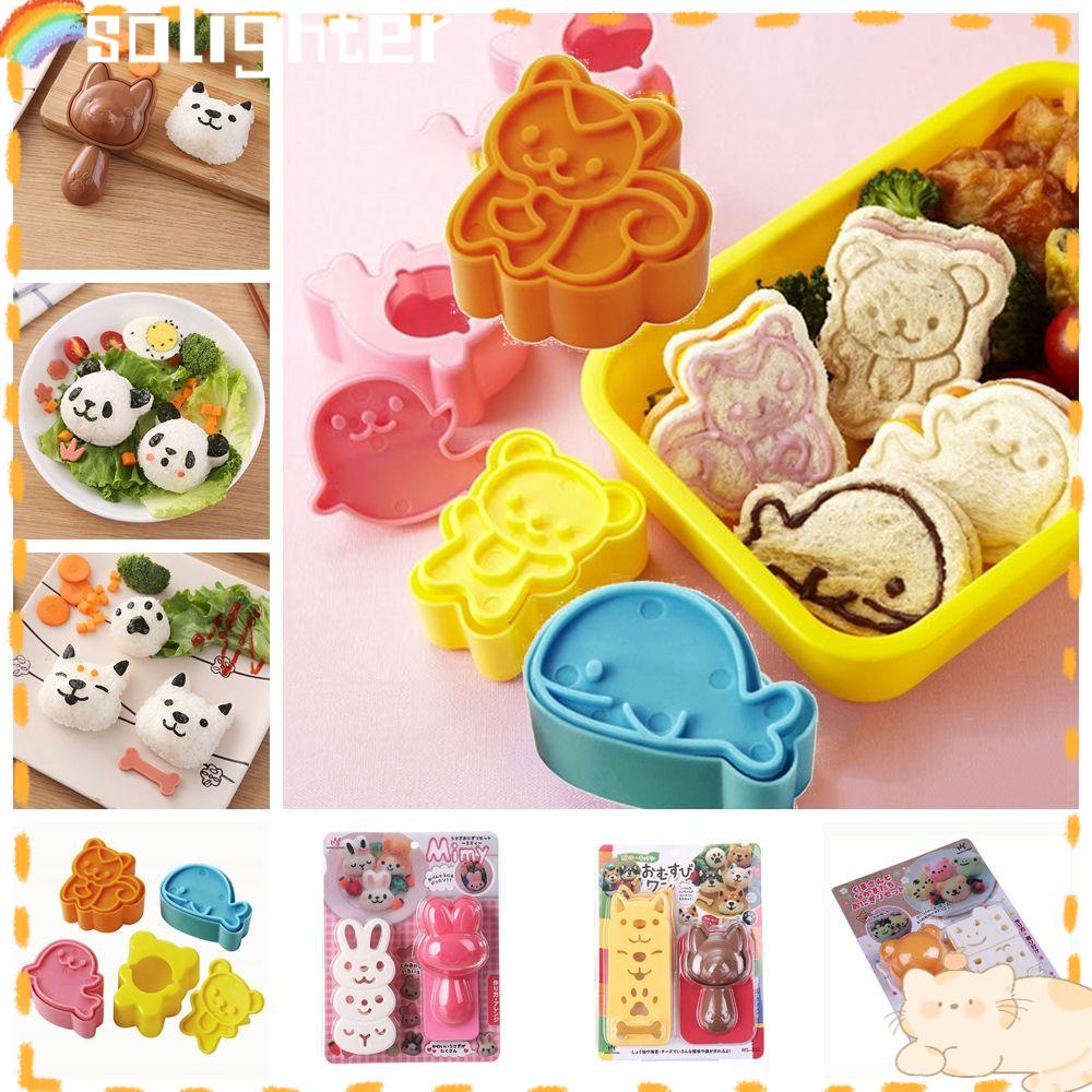 Solighter Cetakan Sushi Alat Masak DIY Untuk Bayi Anak Sandwich Maker Baking Mold