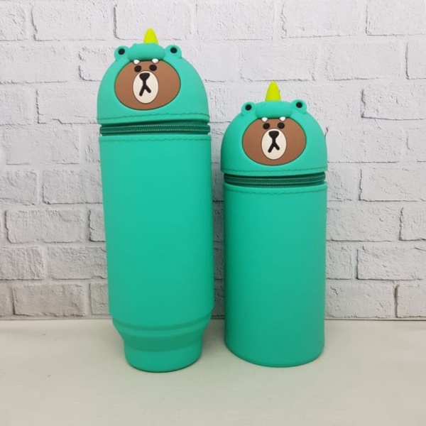 

Unik Tempat Pensil / Kotak pensil Silicone Dua fungsi Pen Holder Vs Smiggle - Brown DIno Berkualitas