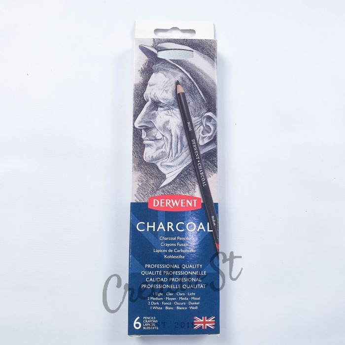 

Charcoal Derwent Charcoal Pencil Set 6 Tin