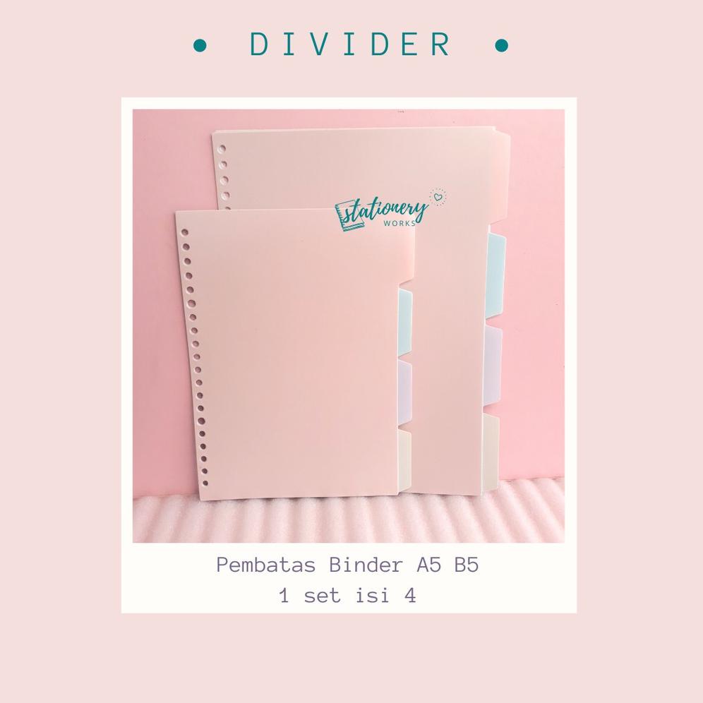 

[COD NB92] Binder Divider - Loose leaf divider A5 B5 - Pembatas binder - Pastel rainbow untuk jurnal planner tbiov