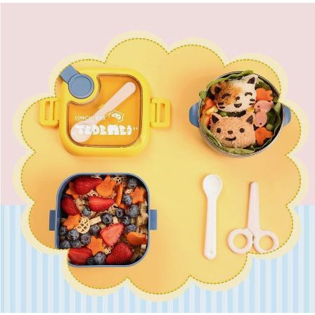 TOKO21GROSIR --  KOTAK MAKAN LUNCHBOX STAINLESS STEEL DINNERWARE FOR KIDS 750ML KODE 6126