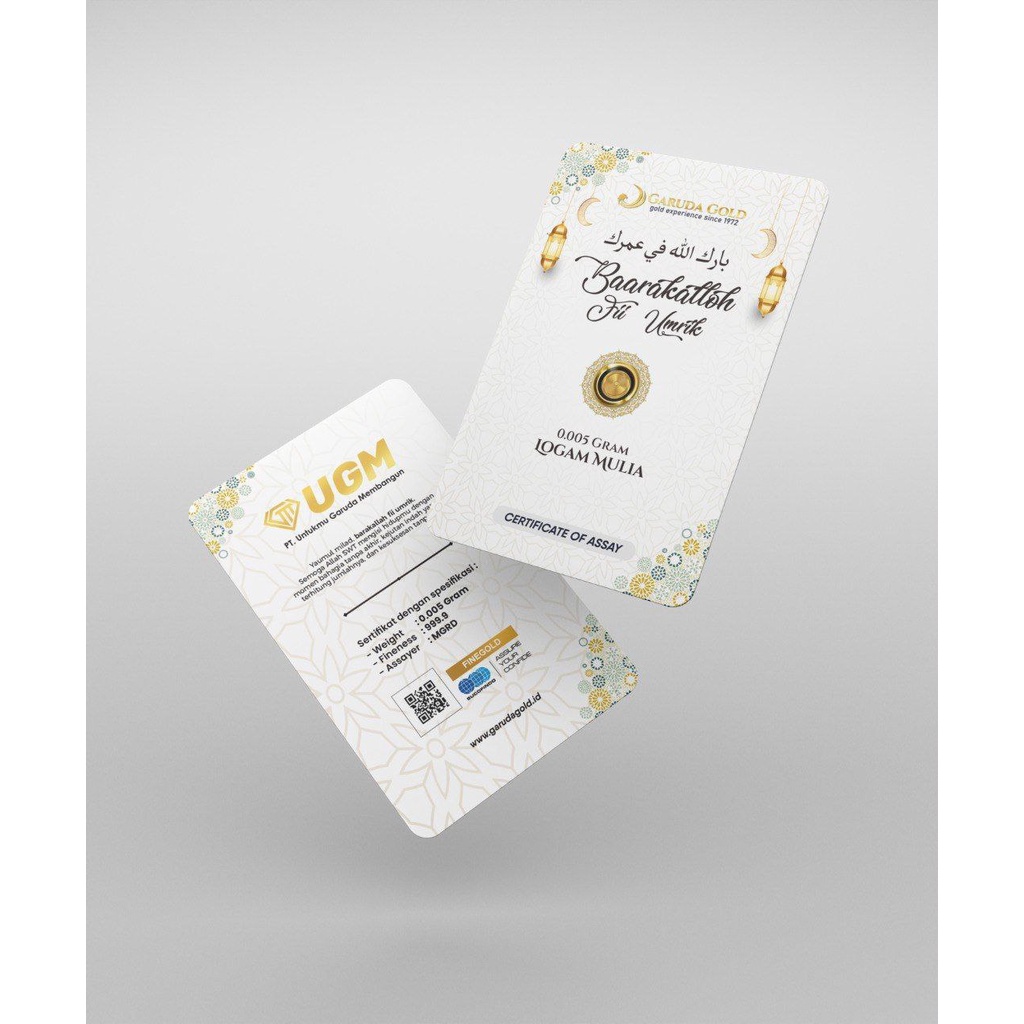 Garuda Gold 0.005 Gram Baarakallah Fii Umrik Ulang Tahun Birthday Gift Series Souvenir Emas Batangan 24 Karat Bersertifikat