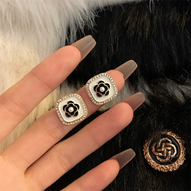 Baru S925 Perak Berlapis Mutiara Camellia Anting Priness Gadis Telinga Studs Fashion Aksesori