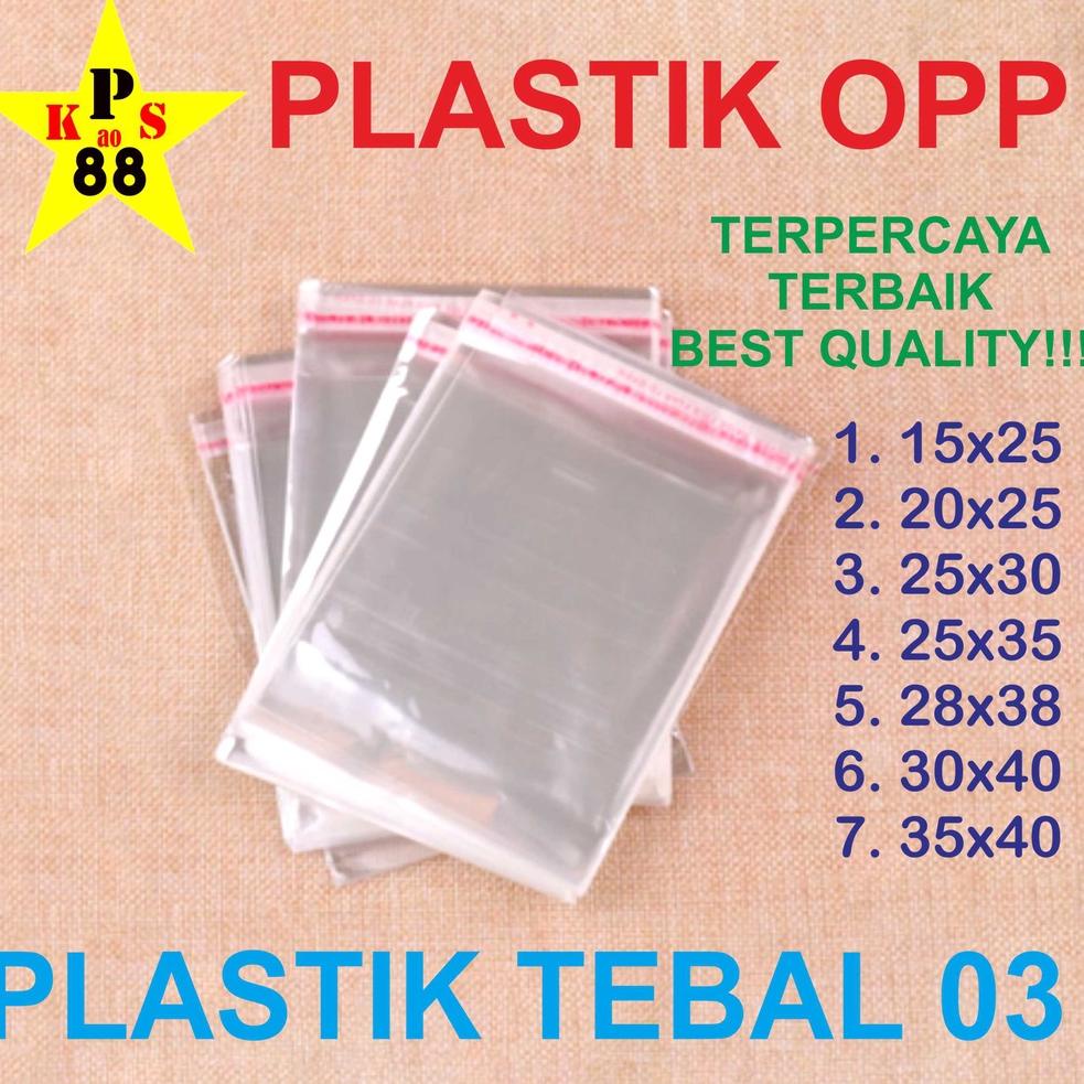 

Miliki Sekarang PLASTIK OPP 25X35 OPP 25X30 OPP 20X25 OPP 15X25 PLASTIK SOUVENIR PLASTIK KAOS ANAK 09C