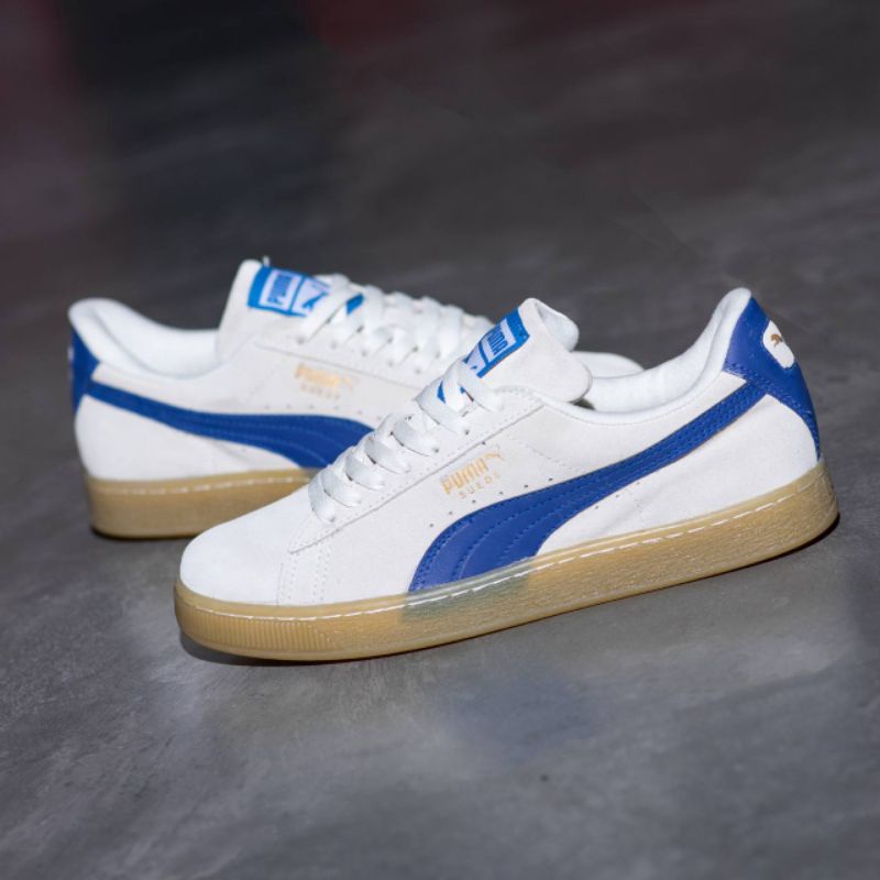 Sepatu Pm Suede Cream Blue Sol Clear Original OEM Sepatu Pria