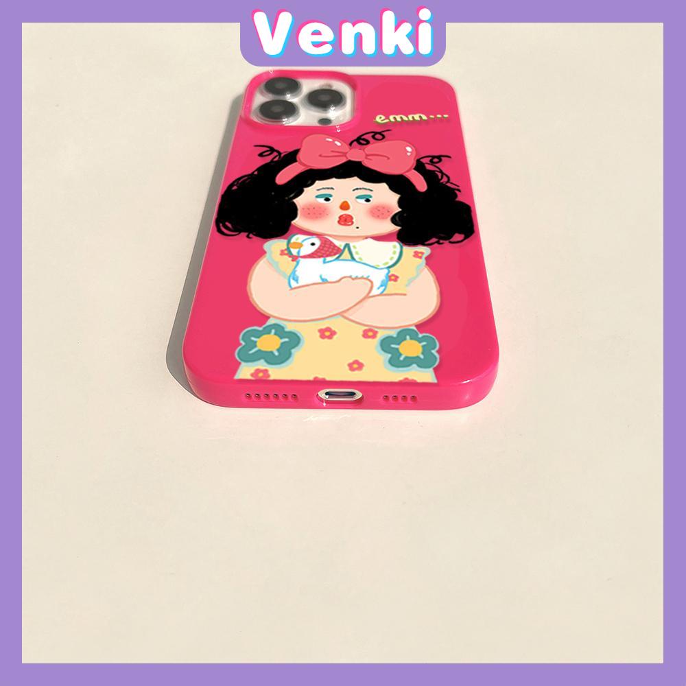 iPhone Case Soft TPU Glossy Pink Candy Case Cute Cartoon Curly Hair Girl Camera Protection Shockproof For iPhone 14 13 12 11 Pro Max 7 8 Plus X XR