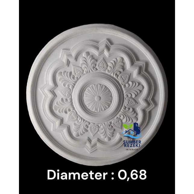 Lis/List Profil Gypsum Plafon, Bunga Lampu Motif Waru Full