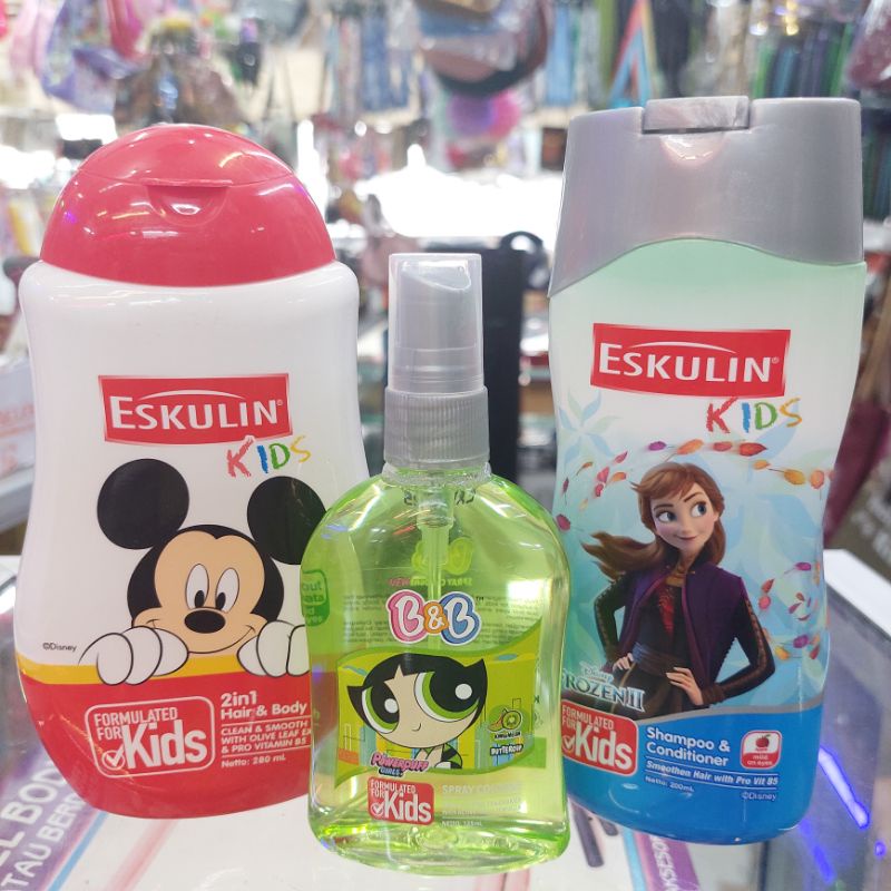 [Eskulin Kids] Paket Hemat Shampo Conditioner, Body Wash Dan Spray Cologne