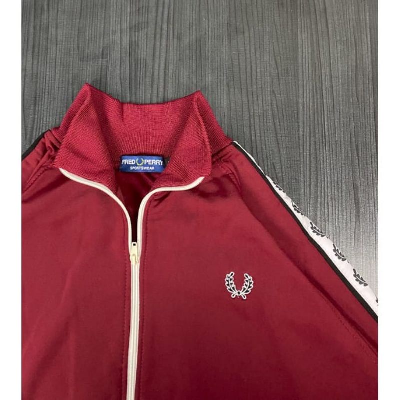 TRACKTOP PREMIUM TERLARIS FREDPERRY MAROON FULL TAG LABEL FREE TOTEBAG