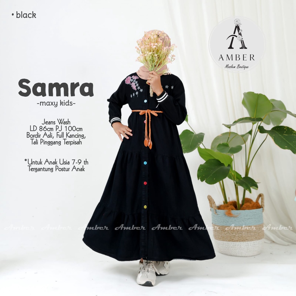 Samra Kids maxy - gamis anak - lepis anak - kids levis - baju gamis kecil - umur 8-11 tahun - muslim