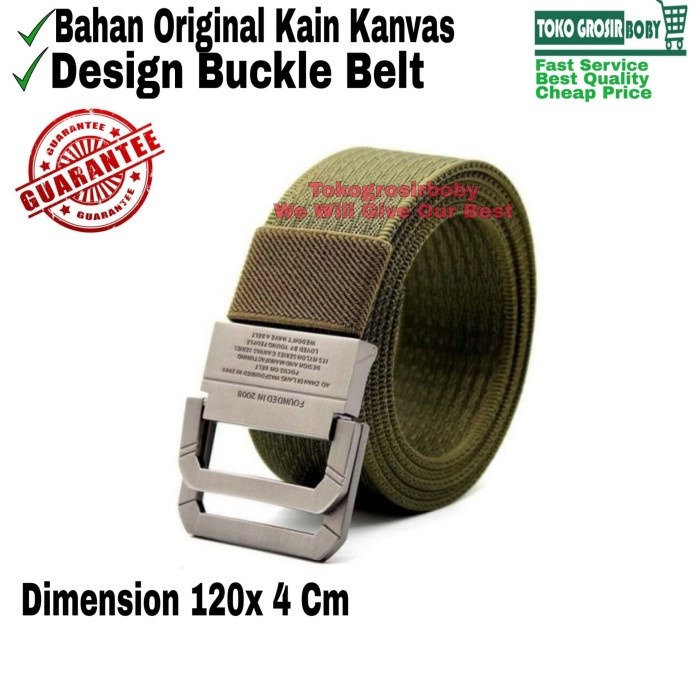 Ikat Pinggang Ikat Pinggang Pria / Tali Pinggang Pria Desain Bucket Belt Kain Canvas
