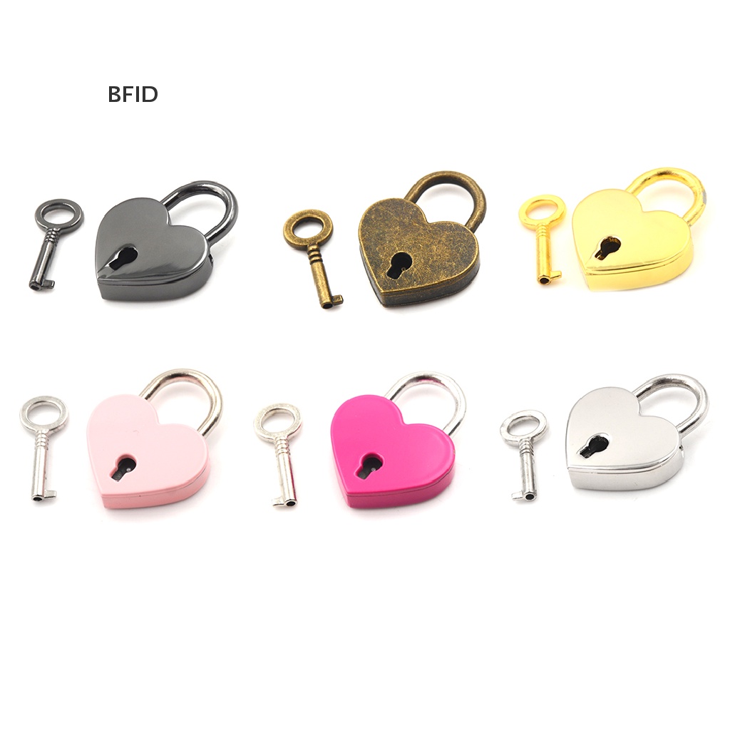 [BFID] Gembok Mini Love Bentuk Hati Padlock Tiny Luggage Bag Case Lock Dengan Kunci [ID]