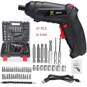 Mesin Bor Cordless Mini 47 Pcs Set 4.2 V / Screwdriver Batrai Obeng