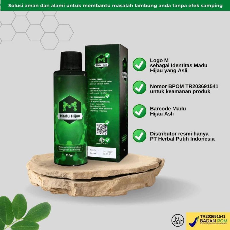 MADU HIJAU HERBAL ASAM LAMBUNG GERD - 210 ML