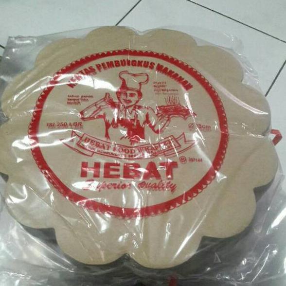 Hebat OB/Kertas nasi bulat BESAR diameter 28cm/kertas nasi bunga BESAR  isi 250lembar/alas tatakan p