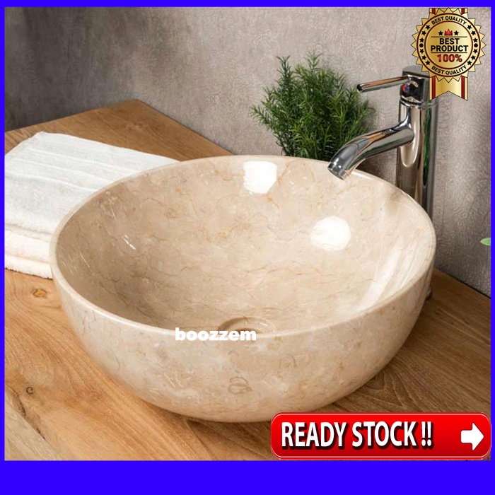 wastafel marmer bulat diameter35cm
